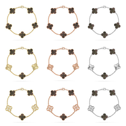 [Noble Aura jewelry] CLOVER 5 MOTIF GRAY MOP BRACELET COLLECTION