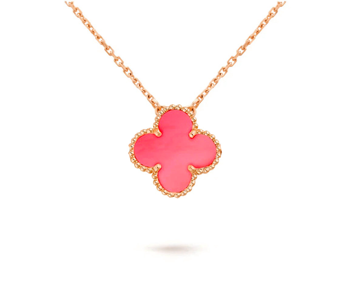 [Noble Aura jewelry]CLOVER 15MM SINGLE FLOWER NECKLACE COLLECTION