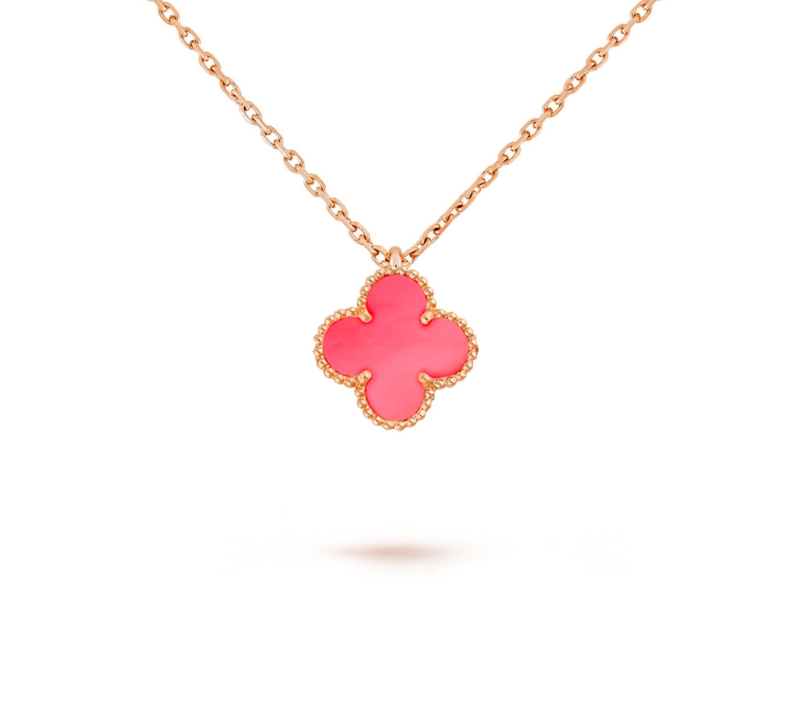 [Noble Aura jewelry]CLOVER MINI 9.5MM CARNELIANS NECKLACE COLLECTION