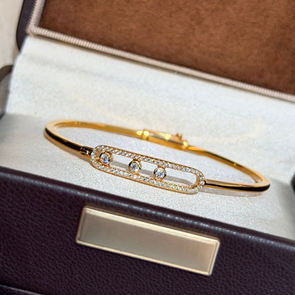 [Noble Aura jewelry]Move Pavé Diamond Bangle Bracelet M