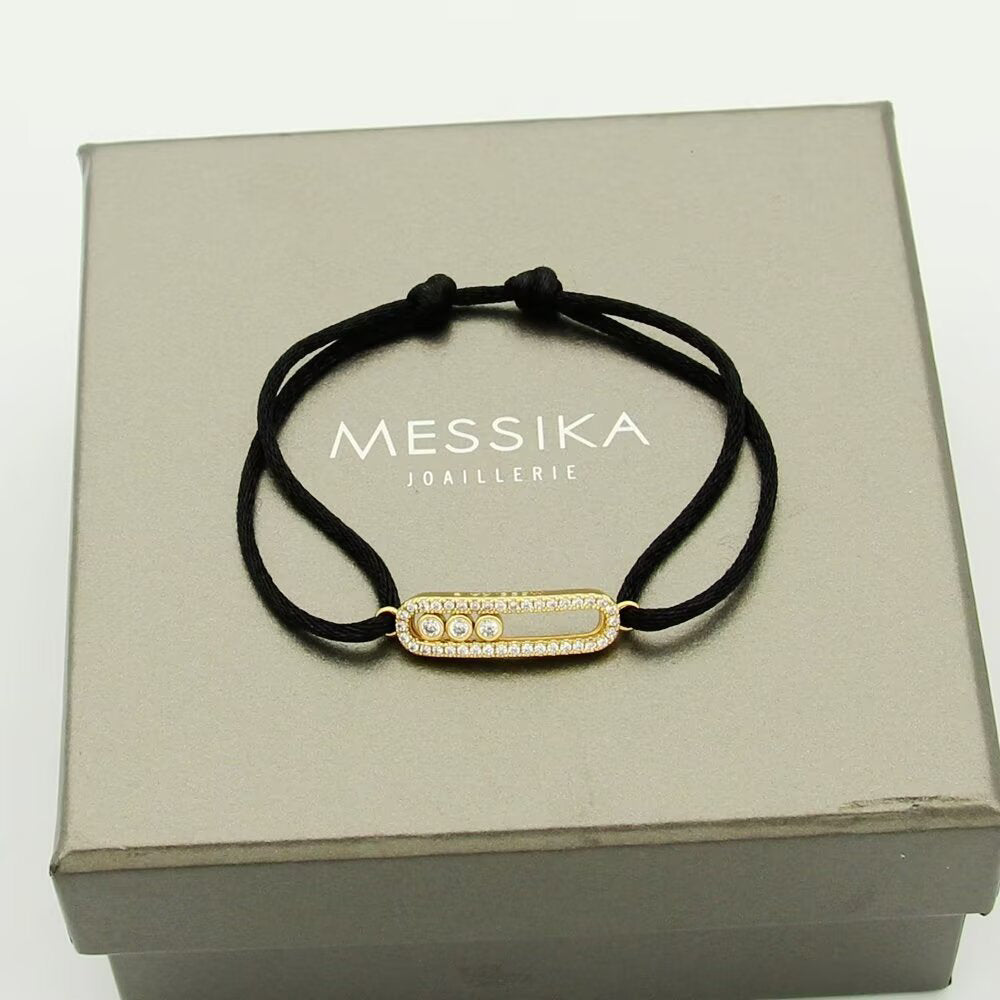 [Noble Aura jewelry]Messika Care(s) pink cord pavé bracelet