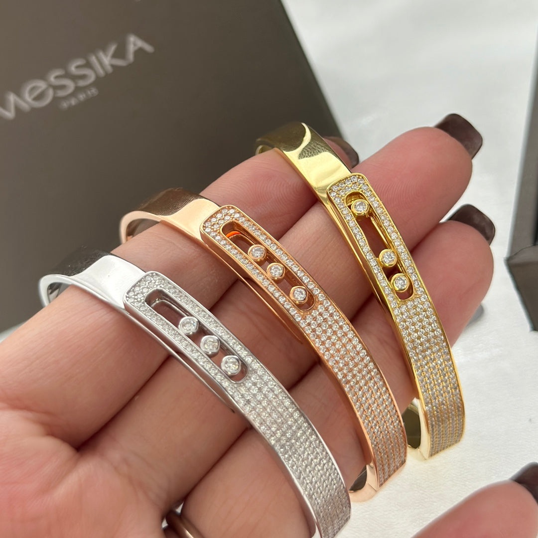 [Noble Aura jewelry]Move Noa Rose Gold Pavé Diamond Bangle Bracelet