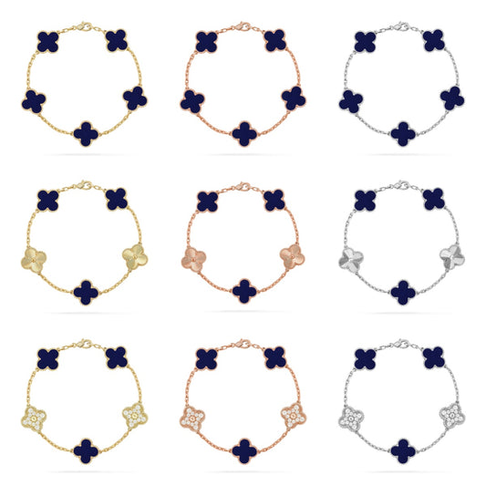 [Noble Aura jewelry]CLOVER 5 MOTIF LAPIS LAZULI BRACELET COLLECTION