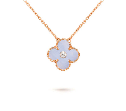 [Noble Aura jewelry]CLOVER 15MM DIAMOND SINGLE FLOWER NECKLACE COLLECTION