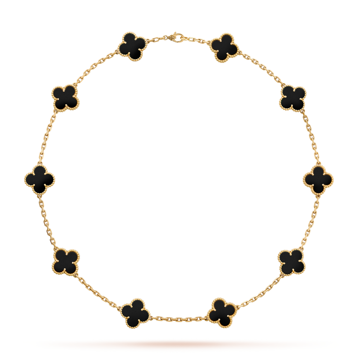 [Noble Aura jewelry]CLOVER 10 MOTIFS ONYX NECKLACE