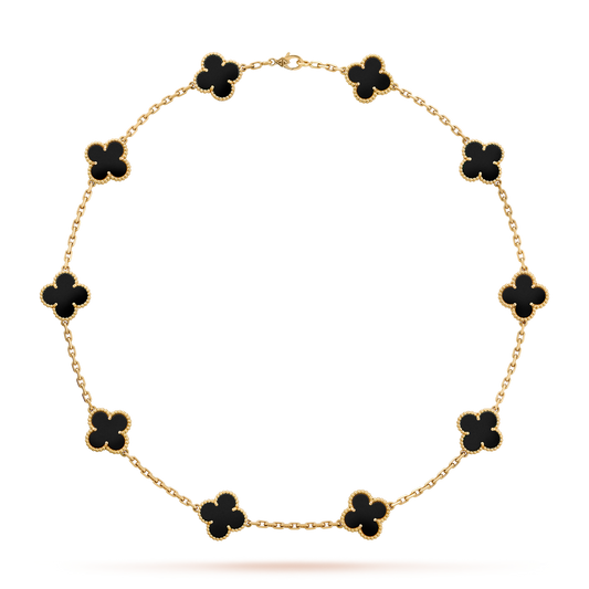 [Noble Aura jewelry]CLOVER 10 MOTIFS ONYX NECKLACE