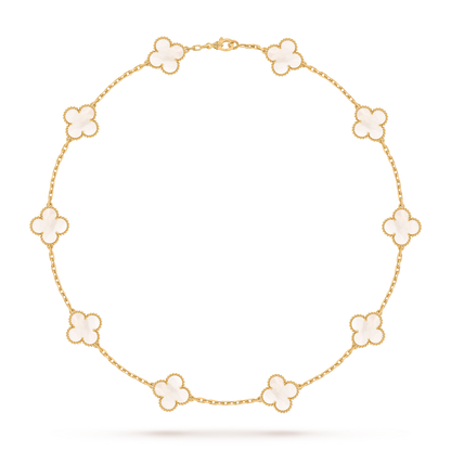 [Noble Aura jewelry]CLOVER 10 MOTIFS PINK MOP NECKLACE
