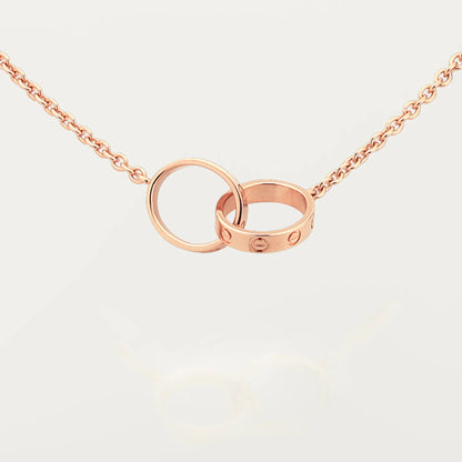 [Noble Aura jewelry]LOVE DOUBLE RING NECKLACE