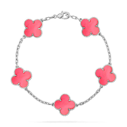 [Noble Aura jewelry] CLOVER 5 MOTIFS  PINK MOP BRACELET COLLECTION