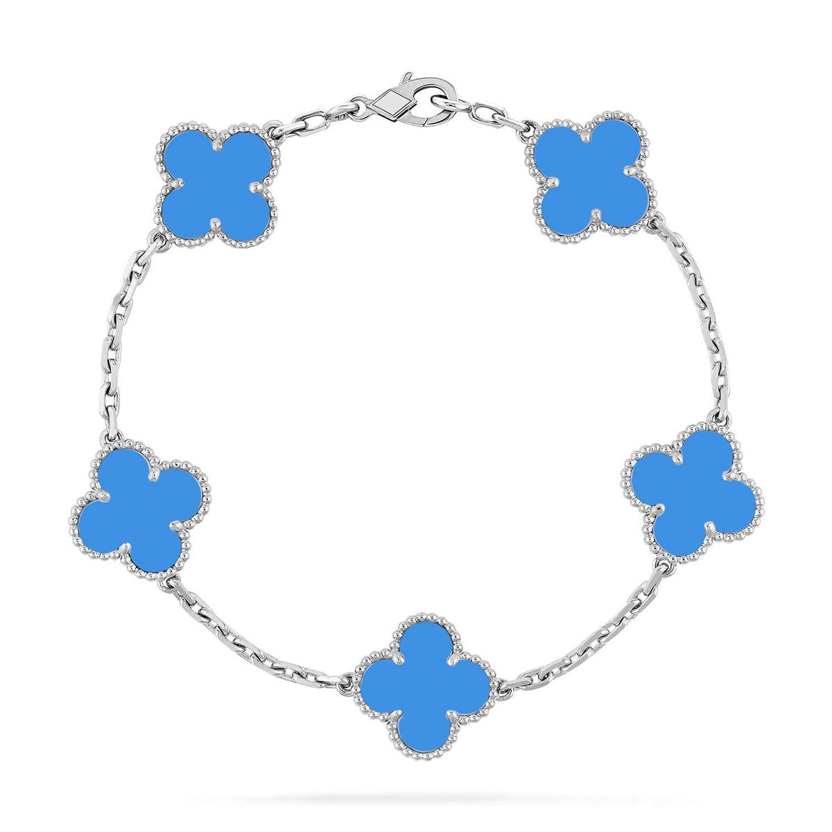 [Noble Aura jewelry] CLOVER 5 MOTIF BLUE AGATE BRACELET COLLECTION