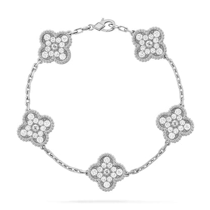 [Noble Aura jewelry] CLOVER 5 MOTIF FULL DIAMOND BRACELET COLLECTION