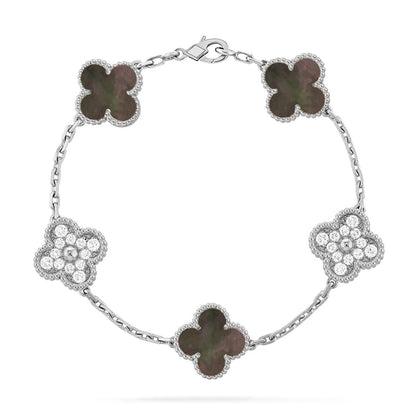 [Noble Aura jewelry] CLOVER 5 MOTIF GRAY MOP BRACELET COLLECTION