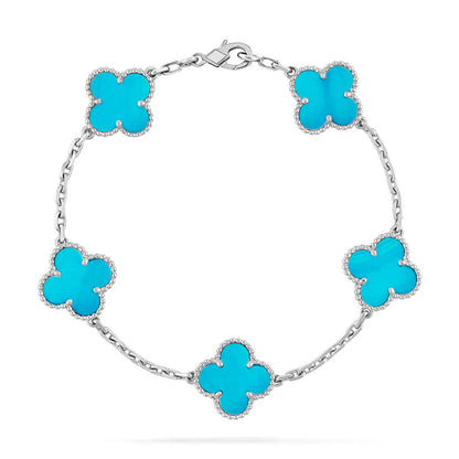 [Noble Aura jewelry] CLOVER 5 MOTIF TURQUOISE BRACELET COLLECTION