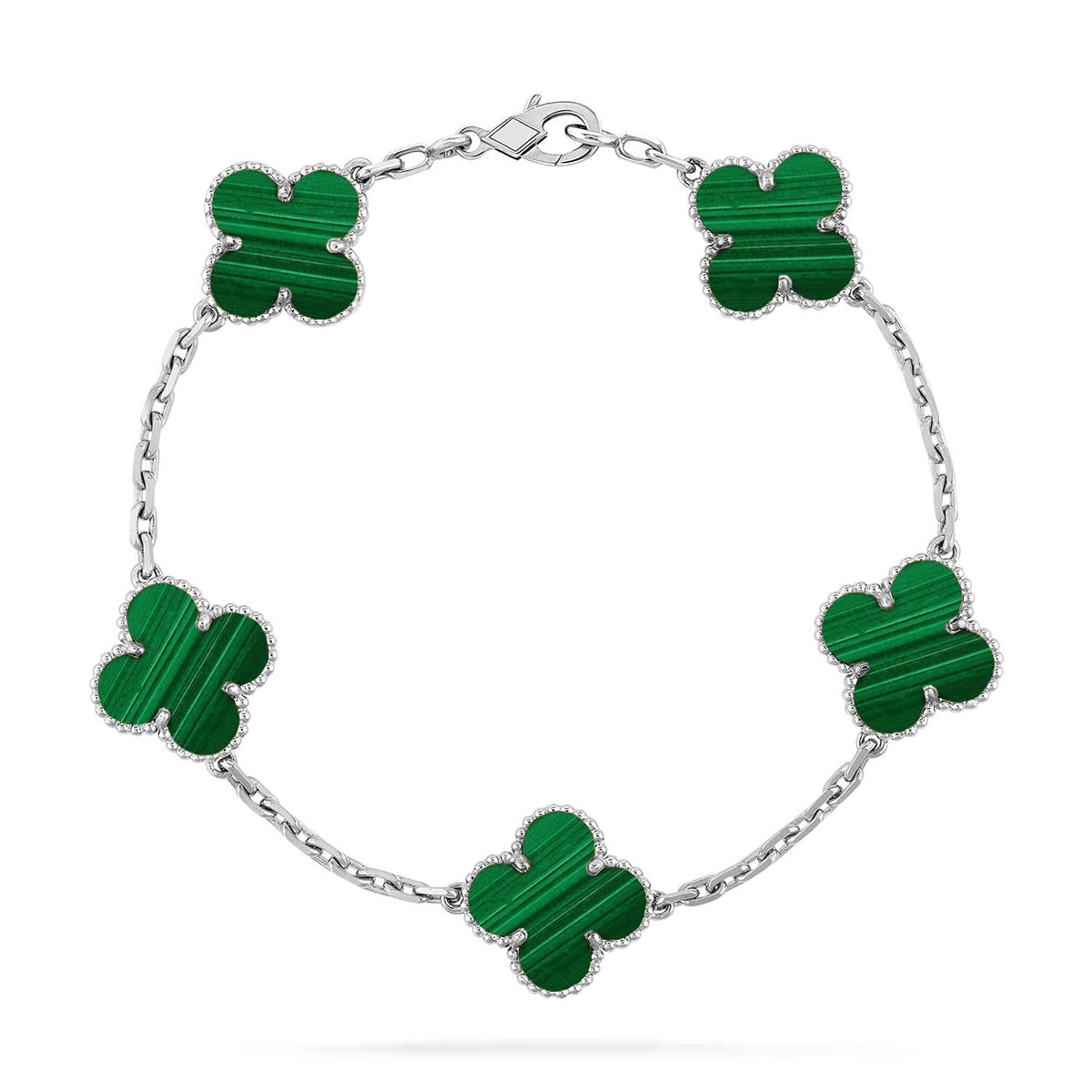 [Noble Aura jewelry] CLOVER 5 MOTIF MALACHITE BRACELET COLLECTION