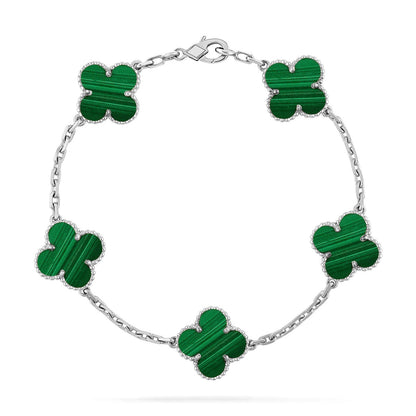 [Noble Aura jewelry] CLOVER 5 MOTIF MALACHITE BRACELET COLLECTION