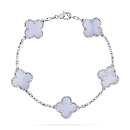 [Noble Aura jewelry] CLOVER 5 MOTIF PURPLE CHALCEDONY BRACELET COLLECTION