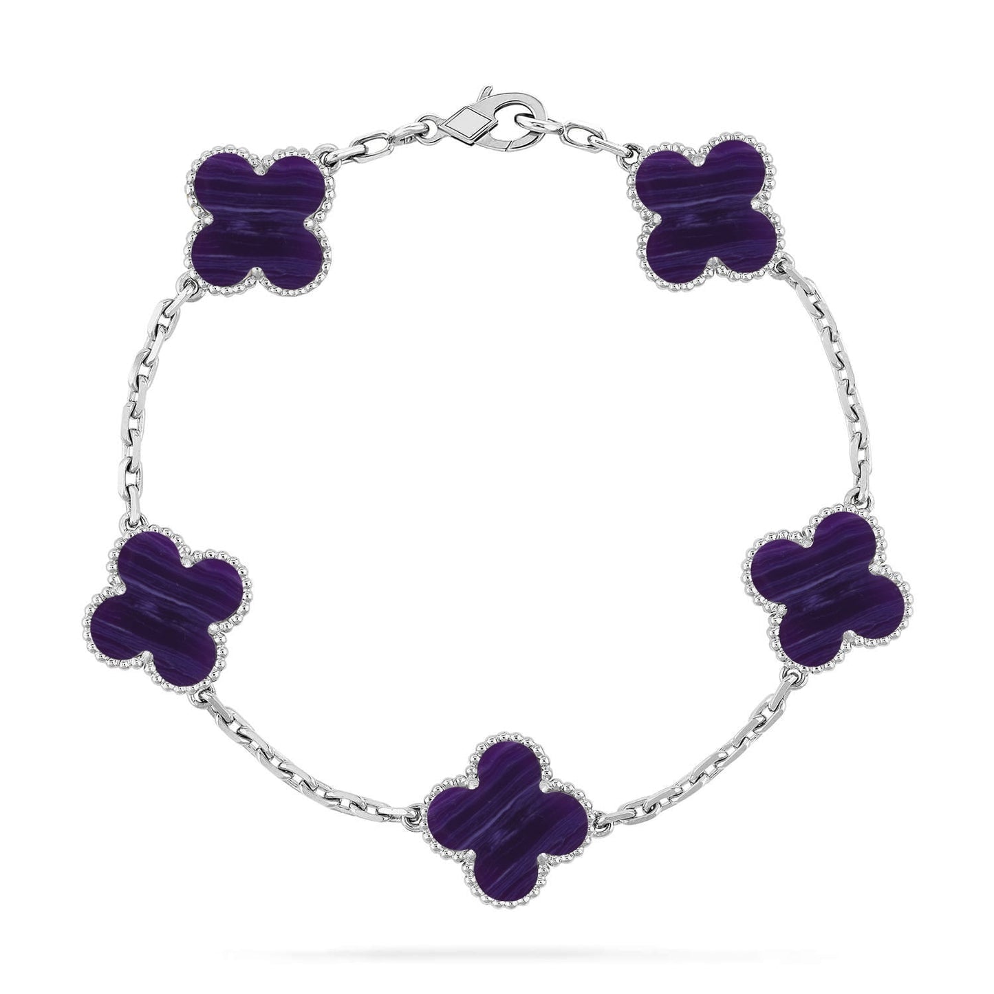 [Noble Aura jewelry]CLOVER 5 MOTIF PURPLE STRIPES BRACELET COLLECTION