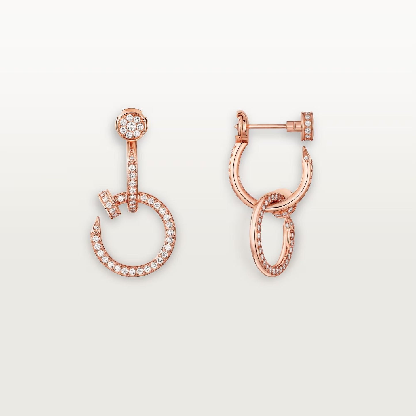 [Noble Aura jewelry]JUSTE FULL DIAMOND DOUBLE EARRINGS