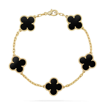 [Noble Aura jewelry] CLOVER 5 MOTIF ONYXS BRACELET COLLECTION
