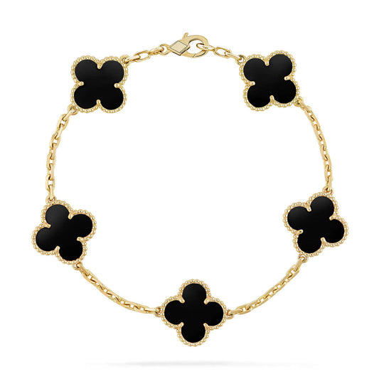 [Noble Aura jewelry] CLOVER 5 MOTIF ONYXS BRACELET COLLECTION