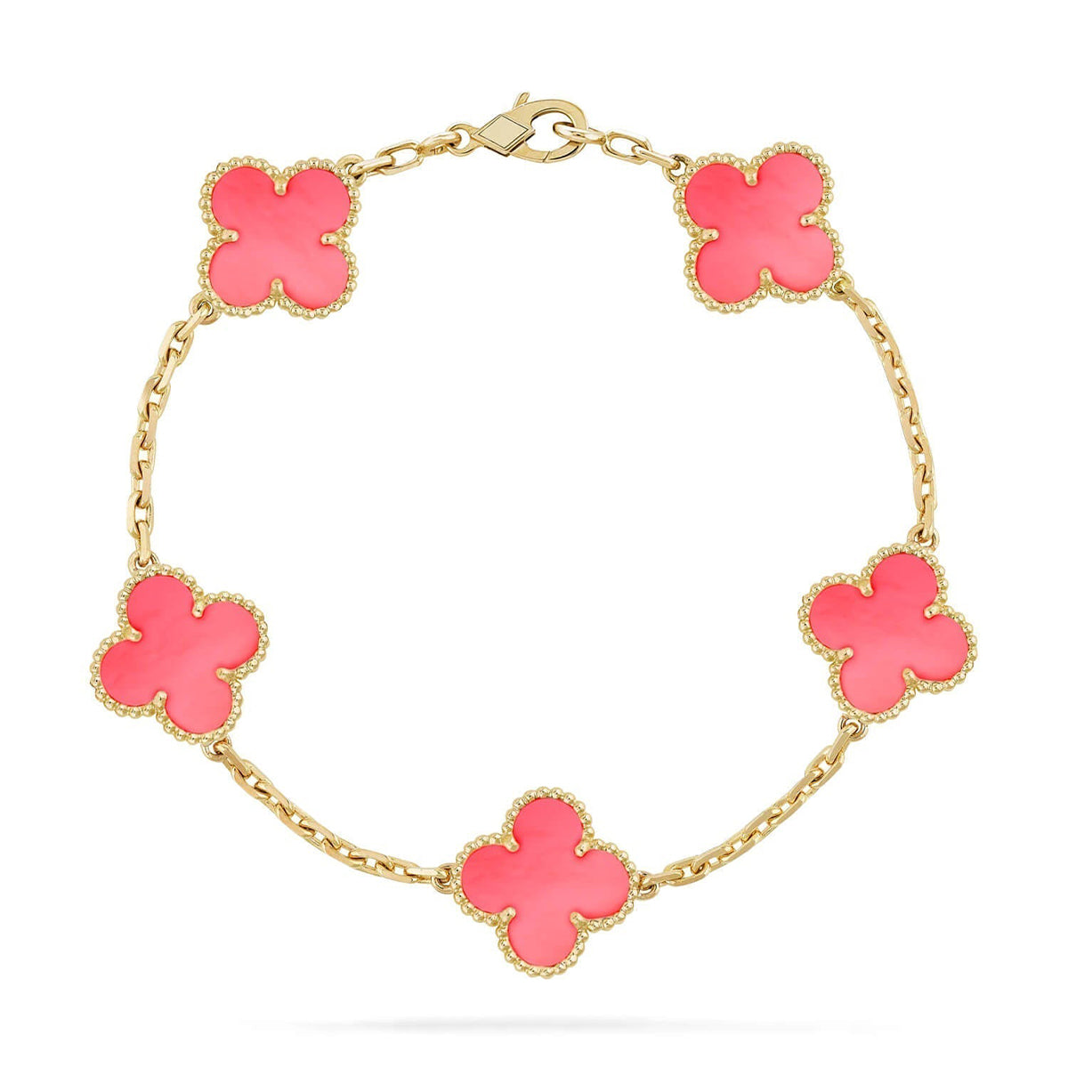 [Noble Aura jewelry] CLOVER 5 MOTIFS  PINK MOP BRACELET COLLECTION
