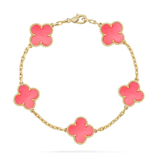[Noble Aura jewelry] CLOVER 5 MOTIFS  PINK MOP BRACELET COLLECTION