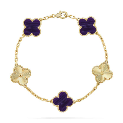 [Noble Aura jewelry]CLOVER 5 MOTIF PURPLE STRIPES BRACELET COLLECTION