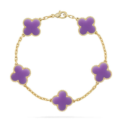 [Noble Aura jewelry]CLOVER 5 MOTIF LIGHT PURPLE BRACELET COLLECTION