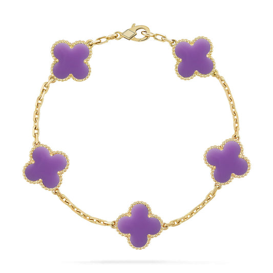 [Noble Aura jewelry]CLOVER 5 MOTIF LIGHT PURPLE BRACELET COLLECTION