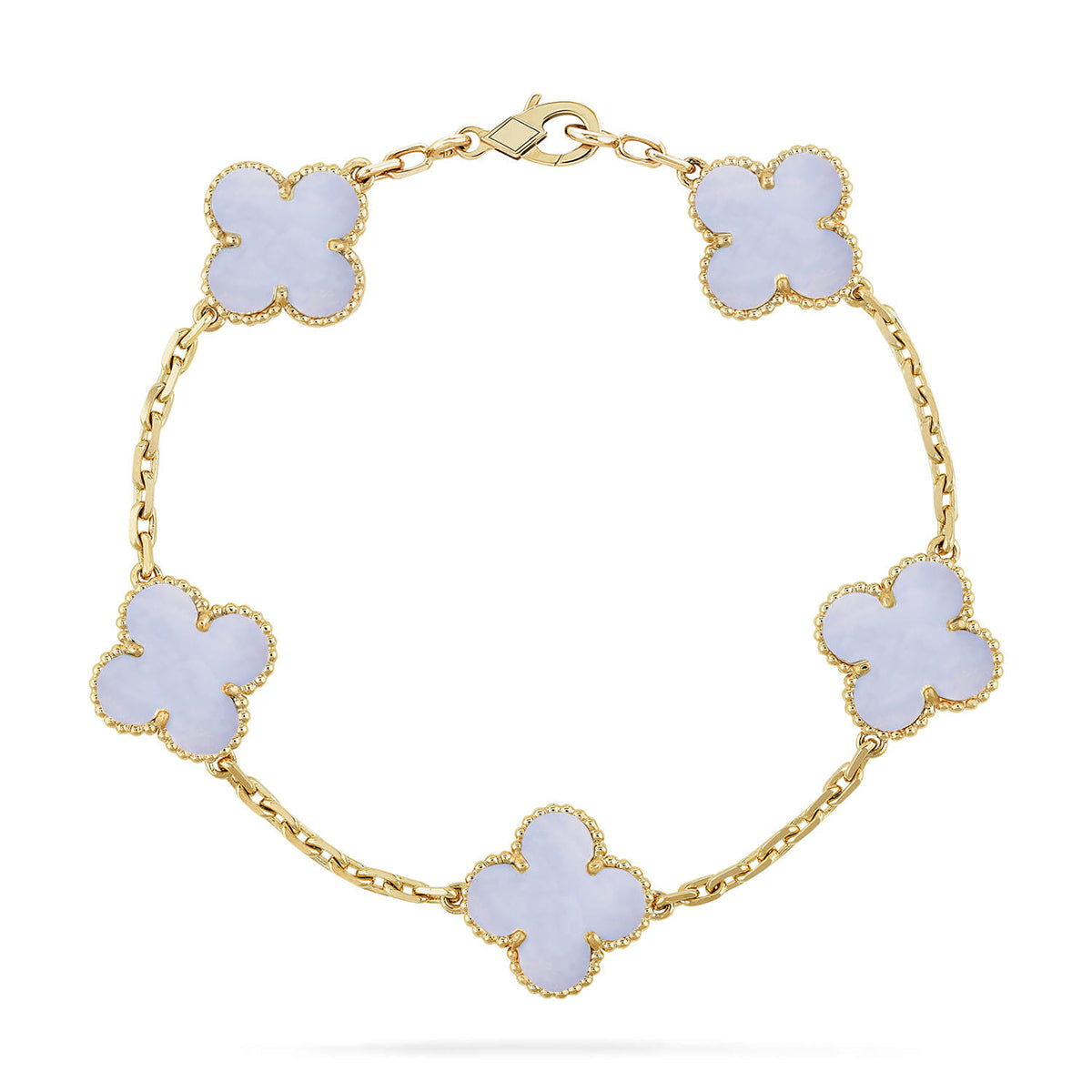 [Noble Aura jewelry] CLOVER 5 MOTIF PURPLE CHALCEDONY BRACELET COLLECTION