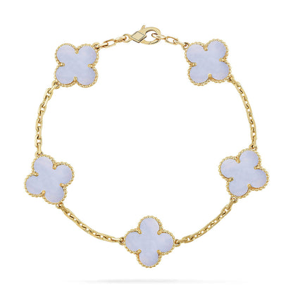 [Noble Aura jewelry] CLOVER 5 MOTIF PURPLE CHALCEDONY BRACELET COLLECTION