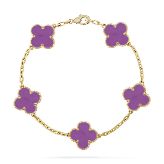 [Noble Aura jewelry] CLOVER 5 MOTIF VIOLET BRACELET COLLECTION