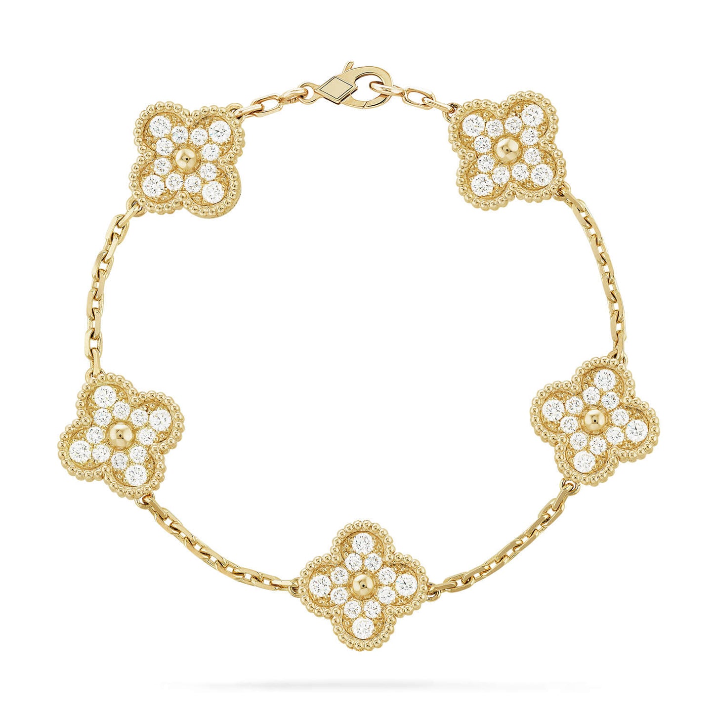 [Noble Aura jewelry] CLOVER 5 MOTIF FULL DIAMOND BRACELET COLLECTION
