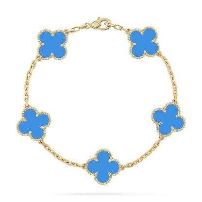 [Noble Aura jewelry] CLOVER 5 MOTIF BLUE AGATE BRACELET COLLECTION