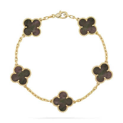 [Noble Aura jewelry] CLOVER 5 MOTIF GRAY MOP BRACELET COLLECTION