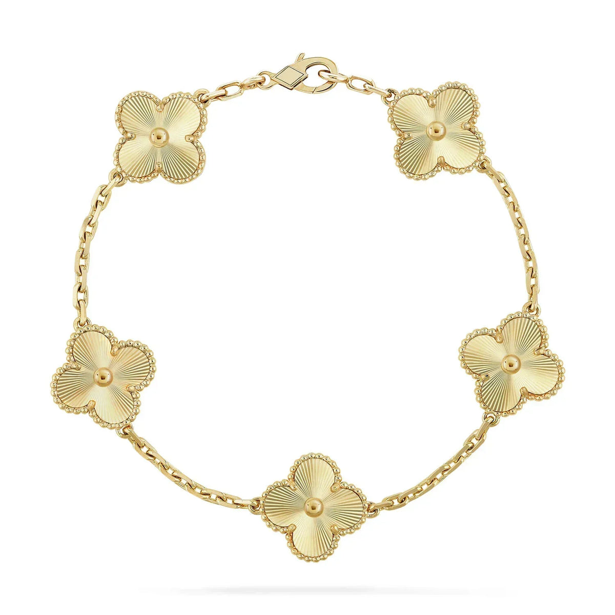 [Noble Aura jewelry] CLASH & Clover Laser 5-Motif & LOVE Brushed Bracelet Stack Set