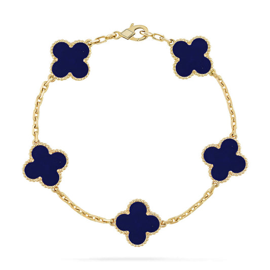 [Noble Aura jewelry]CLOVER 5 MOTIF LAPIS LAZULI BRACELET COLLECTION