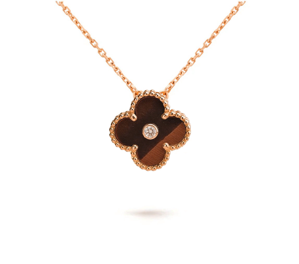 [Noble Aura jewelry]CLOVER 15MM DIAMOND SINGLE FLOWER NECKLACE COLLECTION