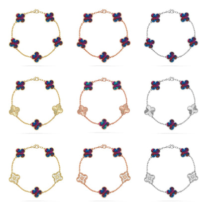 [Noble Aura jewelry]CLOVER 5 MOTIF COLOR GEMSTONES BRACELET COLLECTION