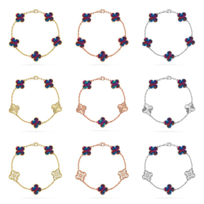 [Noble Aura jewelry]CLOVER 5 MOTIF COLOR GEMSTONES BRACELET COLLECTION