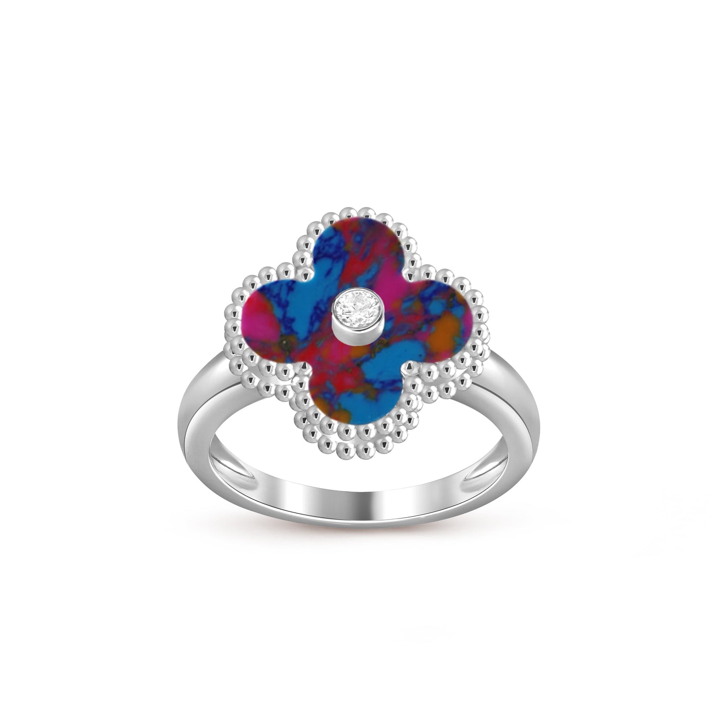 [Noble Aura jewelry]CLOVER SILVER DIOMND RING COLLECTION