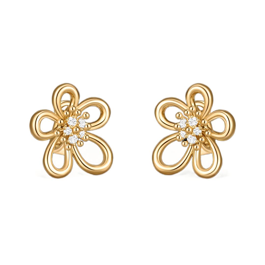 [Noble Aura jewelry] FLOWERLACE EARRING 5 DIAMONDS