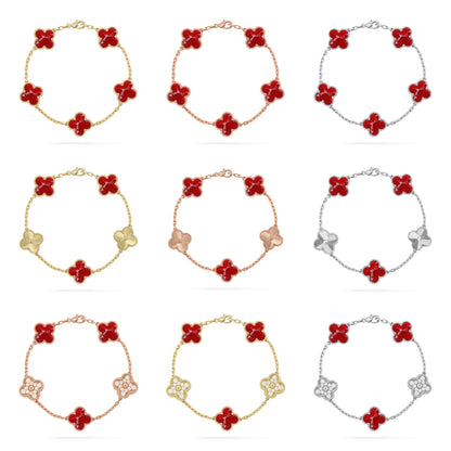 [Noble Aura jewelry]CLOVER 5 MOTIF RED PATTERN BRACELET COLLECTION