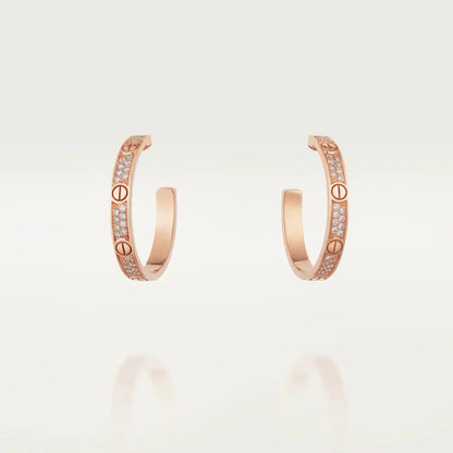 [Noble Aura jewelry]LOVE DIAMOND PINK GOLD HOOP EARRINGS