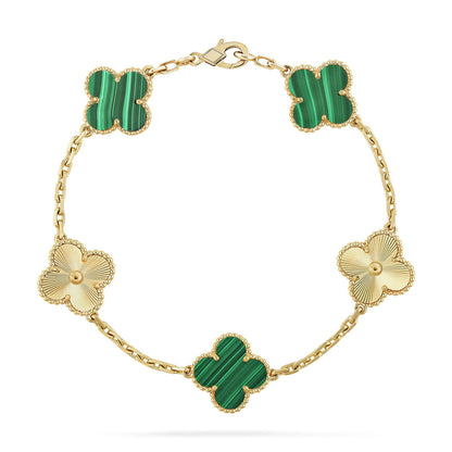 [Noble Aura jewelry] CLOVER 5 MOTIF MALACHITE BRACELET COLLECTION