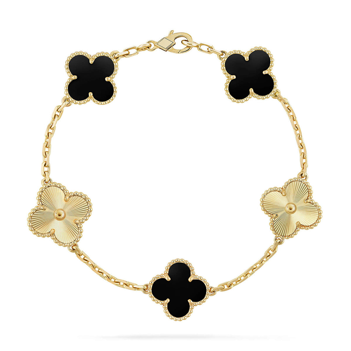 [Noble Aura jewelry] CLOVER 5 MOTIF ONYXS BRACELET COLLECTION