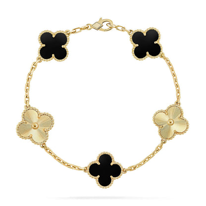 [Noble Aura jewelry] CLOVER 5 MOTIF ONYXS BRACELET COLLECTION