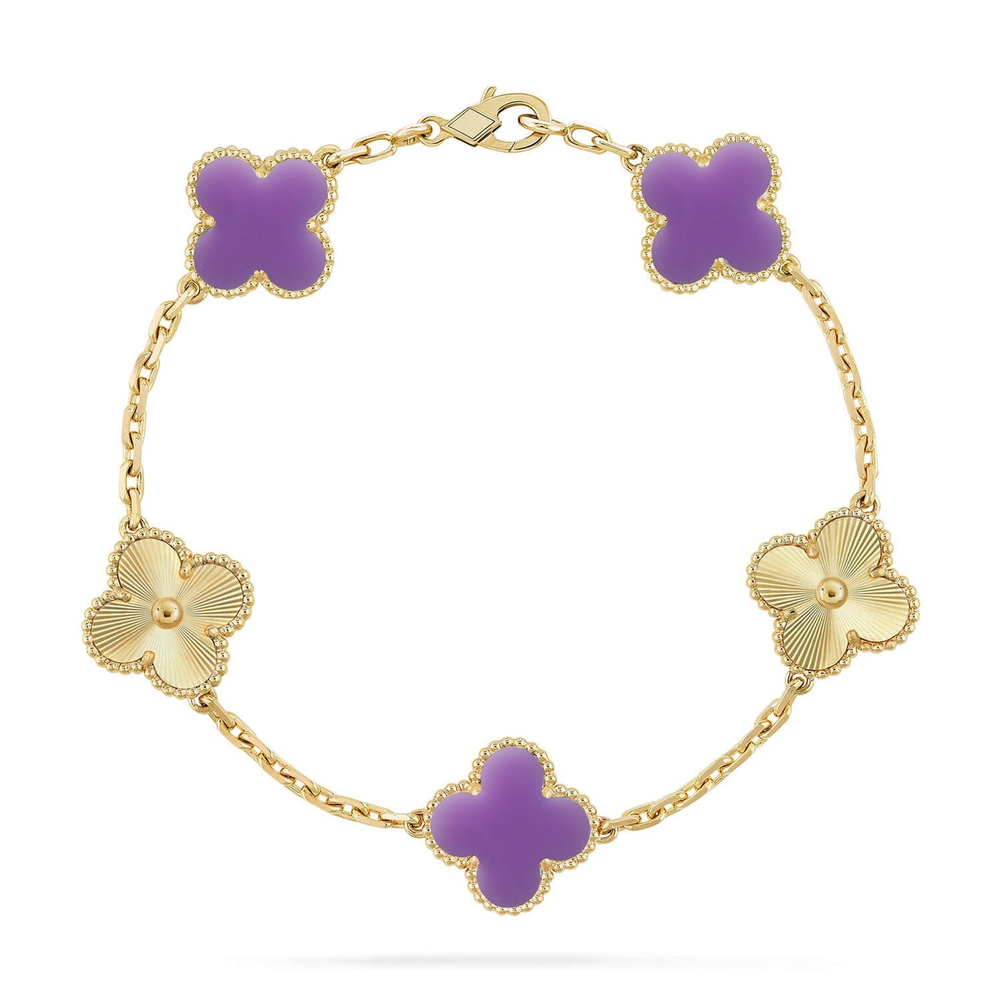 [Noble Aura jewelry]CLOVER 5 MOTIF LIGHT PURPLE BRACELET COLLECTION