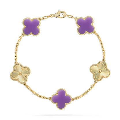 [Noble Aura jewelry]CLOVER 5 MOTIF LIGHT PURPLE BRACELET COLLECTION