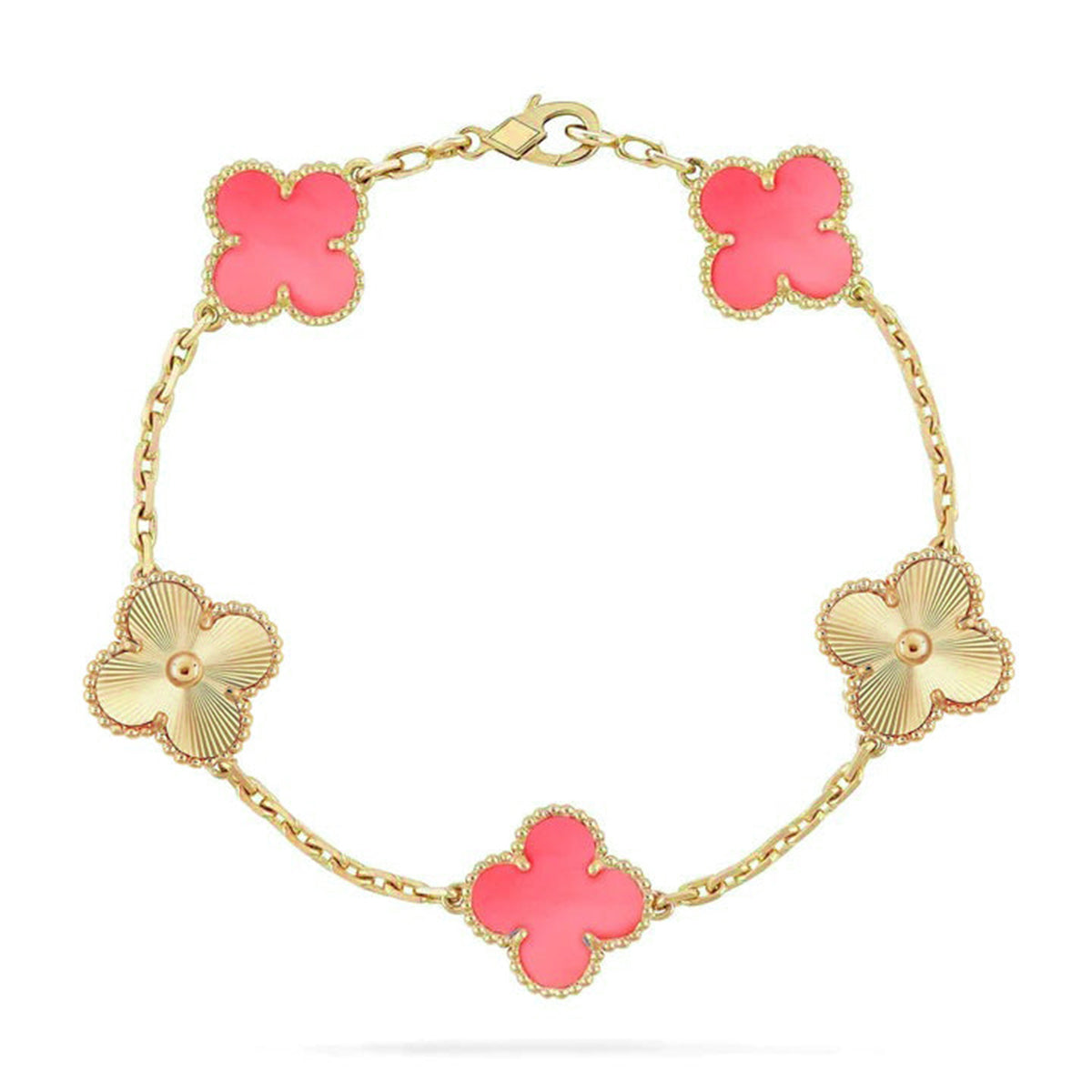 [Noble Aura jewelry] CLOVER 5 MOTIFS  PINK MOP BRACELET COLLECTION